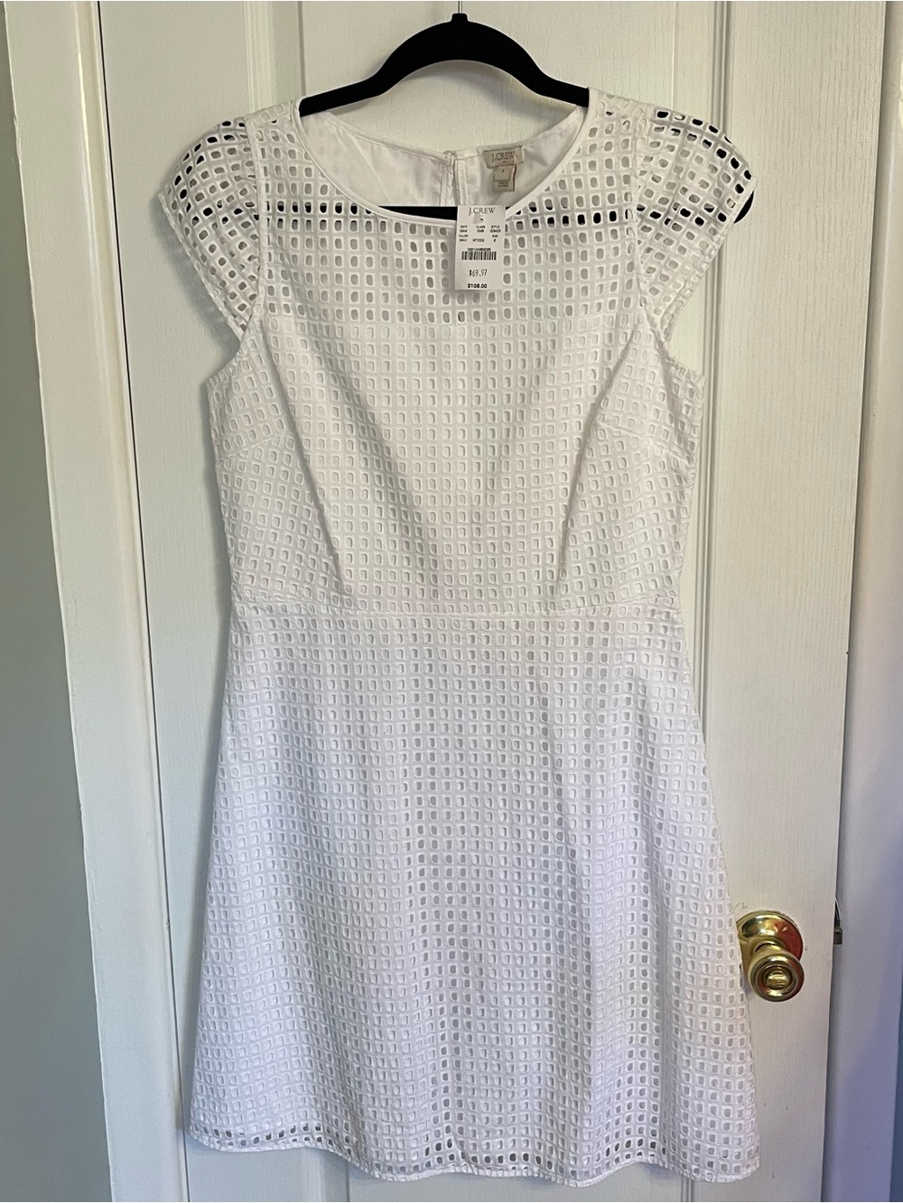 J. Crew White Eyelet Fit-and-Flare Mini Dress
